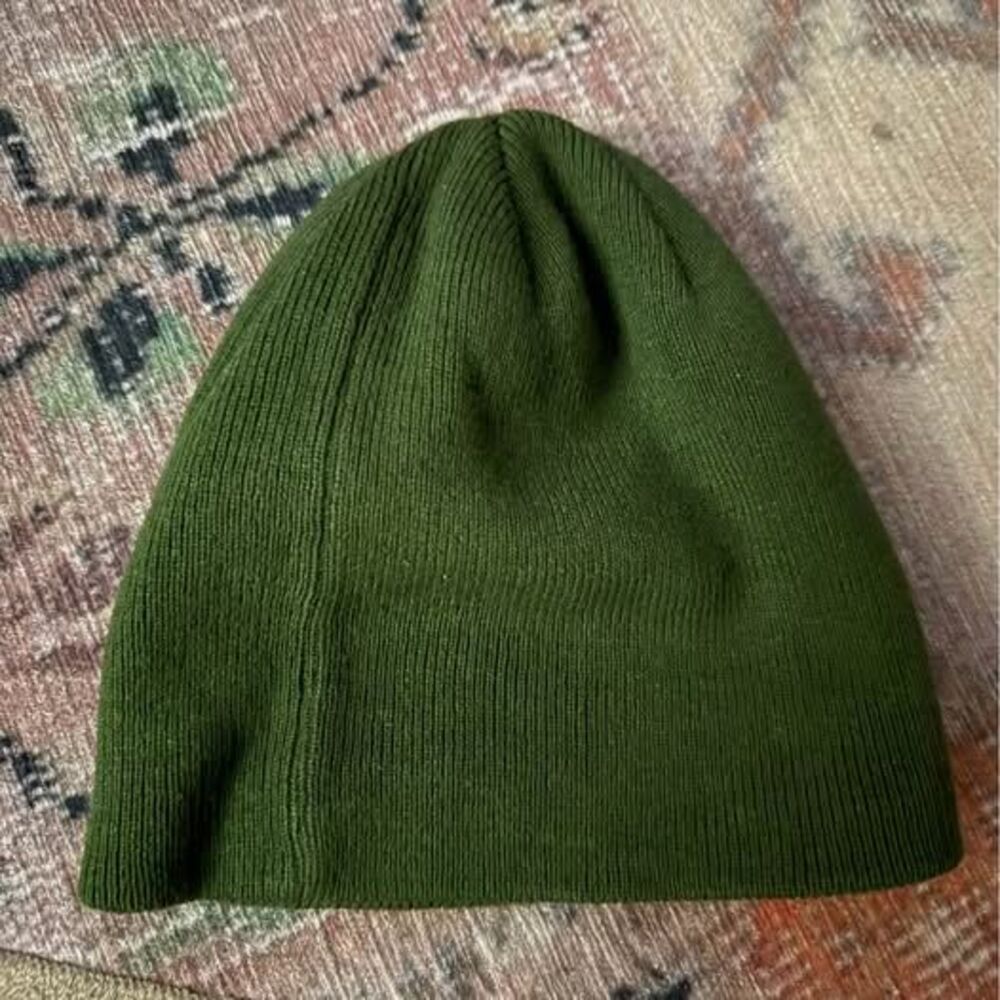 Olive Green Skull Graphic Beanie olive green knit beanie